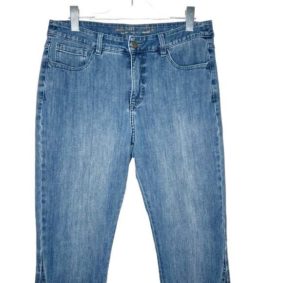 SOFT SURROUNDINGS Straight Leg Ankle Jeans High Rise Medium Wash Denim Size 12 - Picture 2 of 9